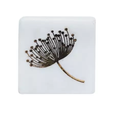 White and Golden Dandelion Stone Decorative Knobs for Dresser